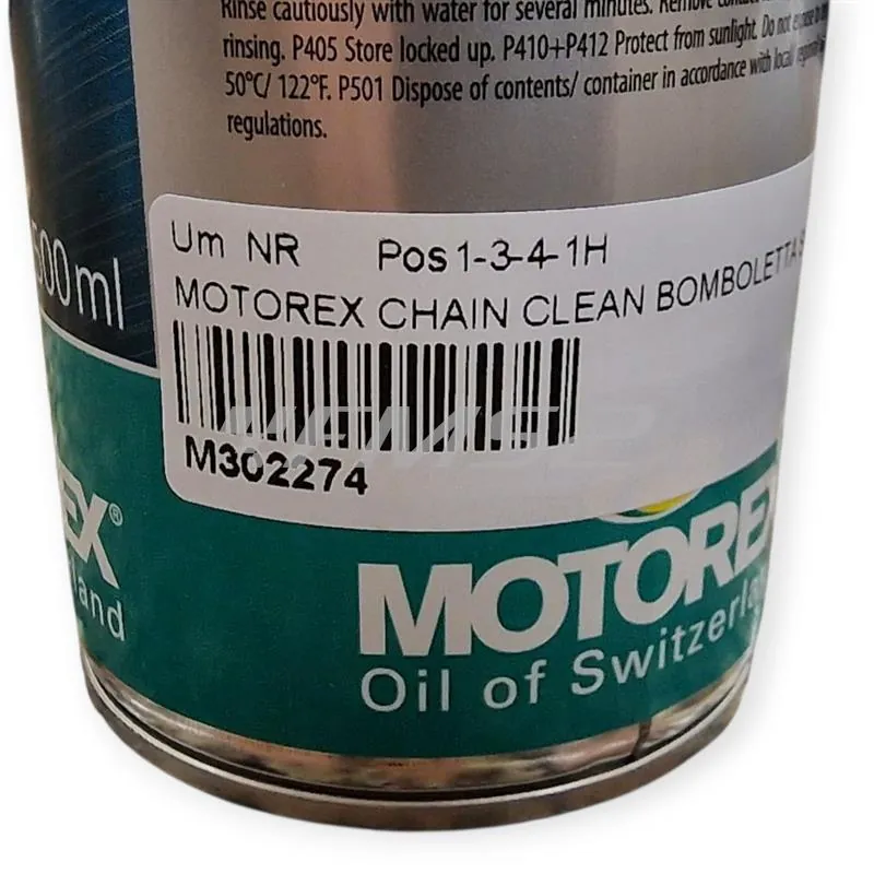 Pulitore sgrassante catena Motorex - bomboletta spray da 500 ml, ricambio M302274
