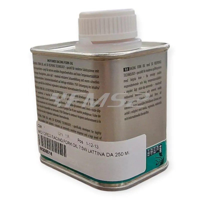 Olio forcelle racing Motorex con densità 7,5W - lattina da 250 ml, ricambio M308016