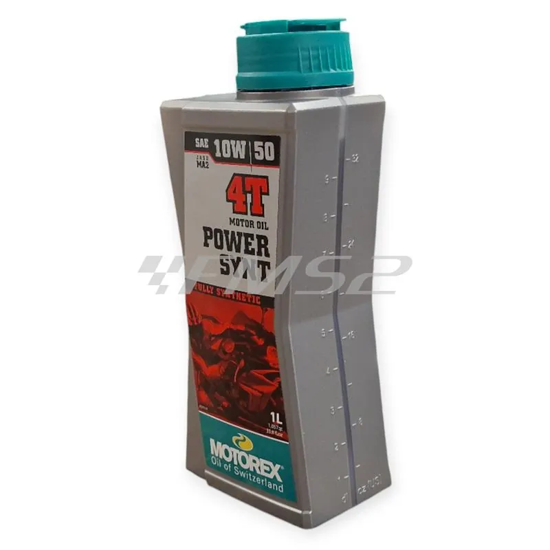 Olio motore Motorex Power Synt 4 tempi 10W-50 JASO MA2, API SP/SN/SM - flacone da 1 litro, ricambio M308249