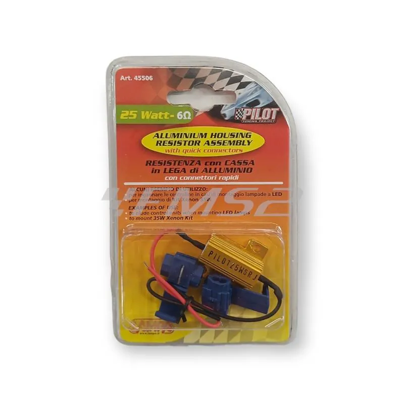 Resistenza alluminio 6ohm-25w conn.rapida, ricambio 45506