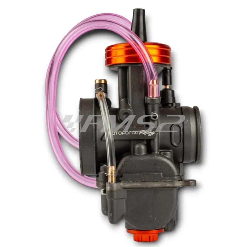 Carburatore PWK 28 Racing V2 senza depressore e miscelatore, distribuito da Motoforce per applicazioni varie 2 tempi, ricambio MF1620310