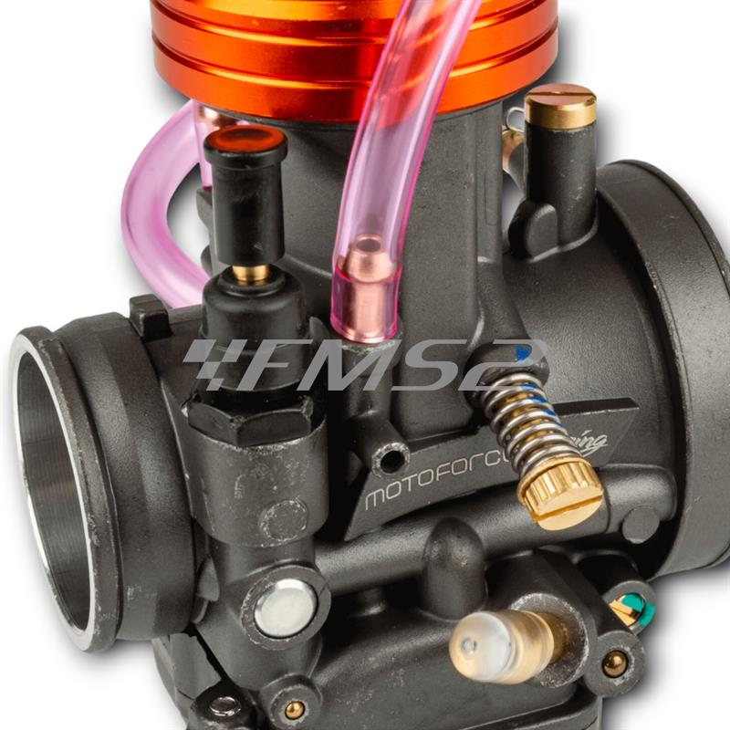 Carburatore PWK 28 Racing V2 senza depressore e miscelatore, distribuito da Motoforce per applicazioni varie 2 tempi, ricambio MF1620310