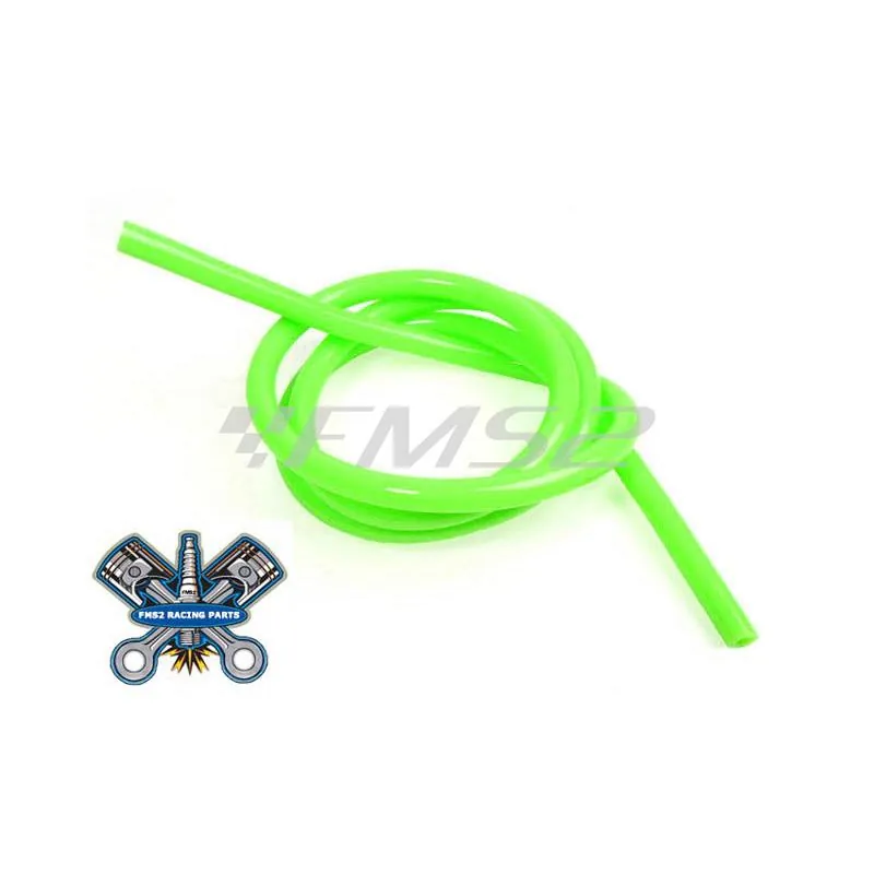 Tubo benzina in gomma siliconica colore verde fluorescente, rotolo con prezzo al metro, (Motoforce), ricambio MF4800824