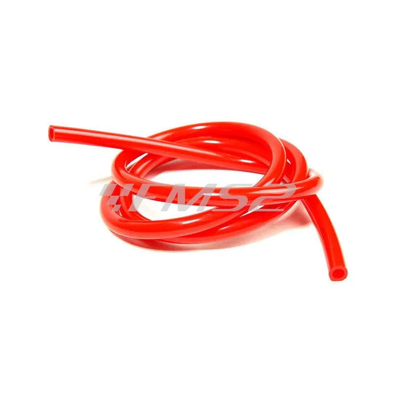 Tubo benzina in gomma siliconica colore rosso, rotolo con prezzo al metro, (Motoforce), ricambio MF4800827