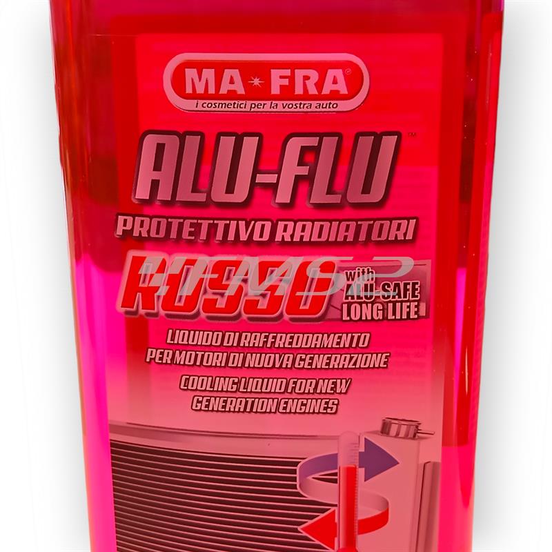 Flacone Mafra Alu flu liquido di raffreddamento long life concentrato di colore rosso in flacone da 1000 ml, ricambio H0170