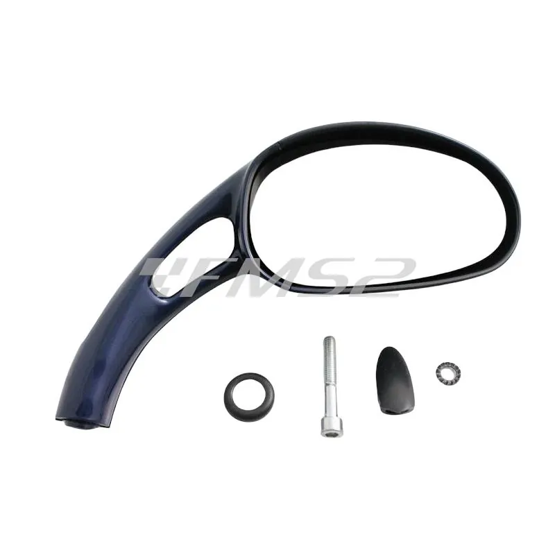 Specchietto retrovisore destro completo di attacchi verniciato blu (Phantom Malaguti), ricambio 08801964