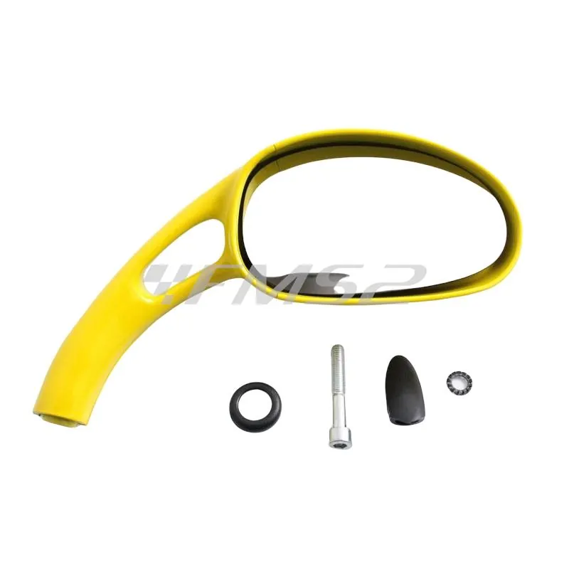 Specchietto retrovisore destro completo di attacchi verniciato giallo (Phantom Malaguti), ricambio 08801970