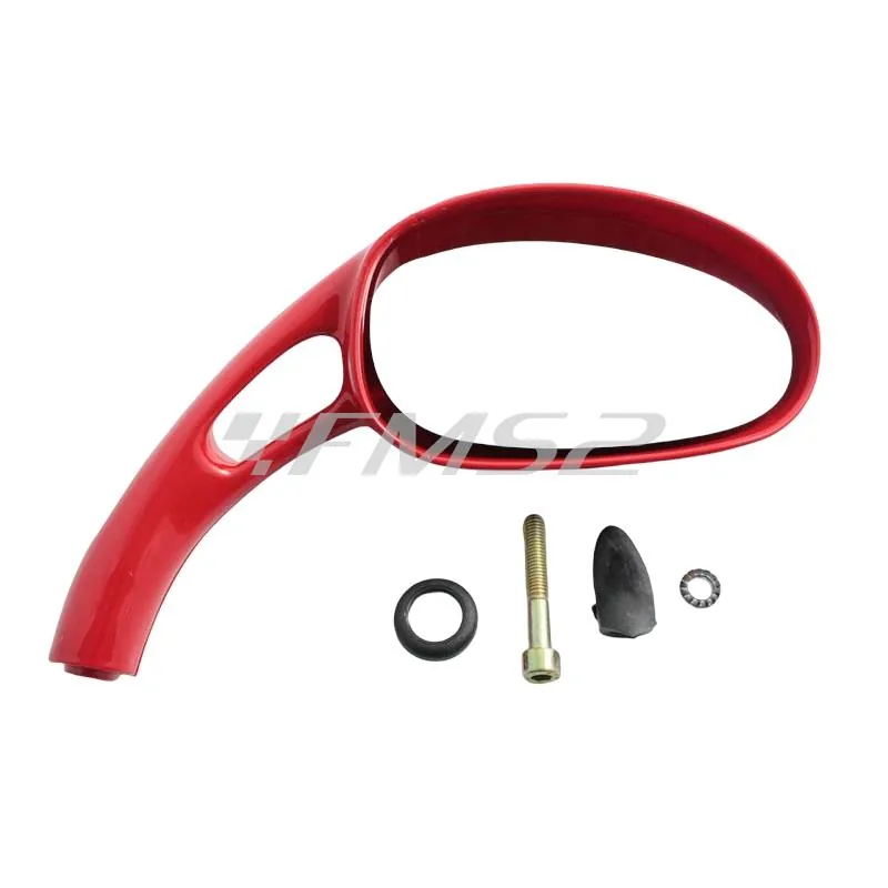 Specchietto retrovisore destro completo di attacchi verniciato rosso lucido (Phantom Malaguti), ricambio 08801971