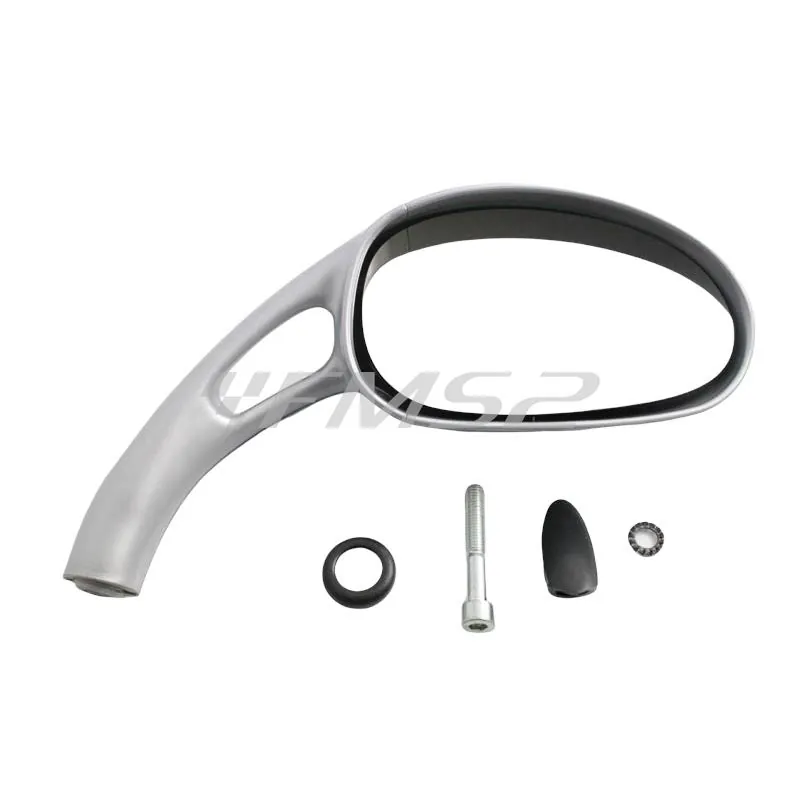 Specchietto retrovisore destro completo di attacchi verniciato argento (Phantom Malaguti), ricambio 08801987