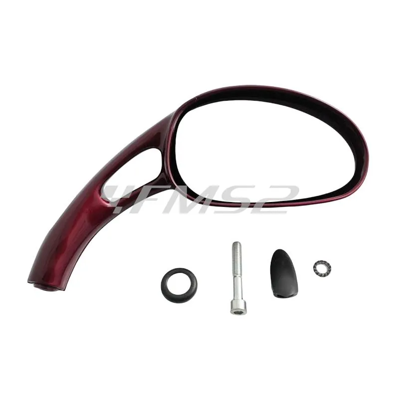 Specchietto retrovisore destro completo di attacchi verniciato rosso (Phantom Malaguti), ricambio 08801991