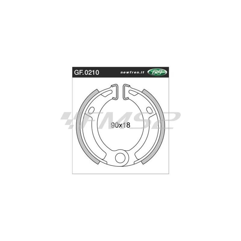 Ganasce freni a tamburo adattabile grimeca 90x18 (Malaguti), ricambio 11919400