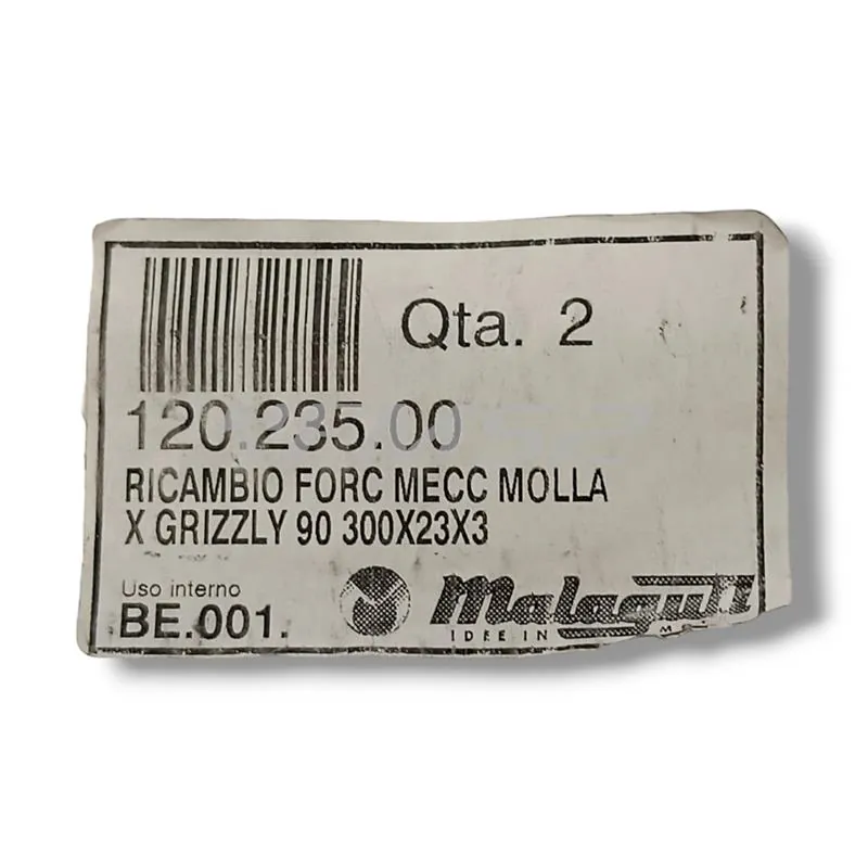 120.235.00 Ricambio  forcella   meccanica molla x grizzly RCX 12 1990 2000 
misura molla  300x23x3 ricambio 12023500