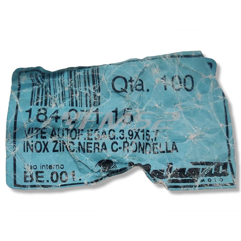 Vite autofilettante esagonale 3.9x15.7 inox zincato nera (Malaguti), ricambio 18407115