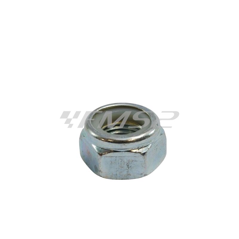 Dado autobloccante alto M14x1.5 ch 22 zincato bianco (Malaguti), ricambio 18422013