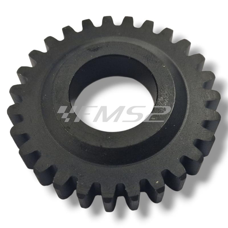 Ingranaggio 4° velocità sul secondario (z=27) originale Malaguti montato nei motori Minarelli serie AM6, ricambio 74016900