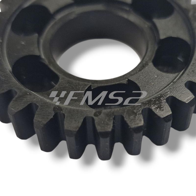 Ingranaggio 4° velocità sul secondario (z=27) originale Malaguti montato nei motori Minarelli serie AM6, ricambio 74016900