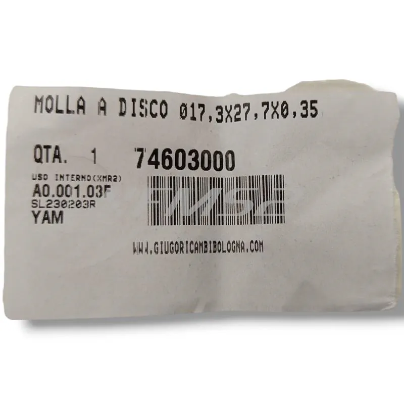 74603000 Molla a disco frizione AM6 con misure 17.3x27.7x0.3 (Malaguti)