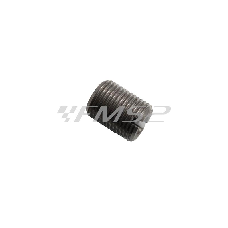 Vite regolazione gioco asta sul piattello fisso pacco frizione motore AM6 con misura M14x1.25x18 mm originale Malaguti, ricambio 74906300