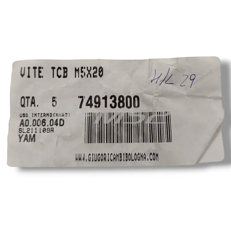 74913800 Vite testa cilindrica bombata M5x20 (Malaguti)