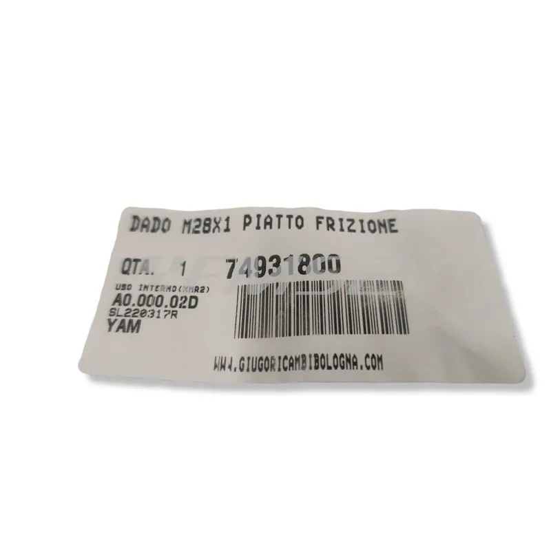 Dado m28x1 piatto frizione, ricambio 74931800