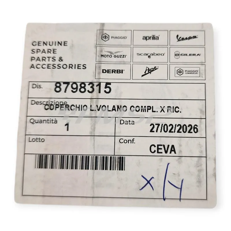 MP8798315 Coperchio copri volano in alluminio con pompa acqua originale Piaggio per maxi scooter 125/250/300 cc