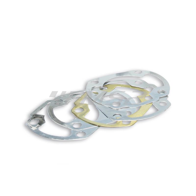Busta guarnizioni multi spessore base cilindro Malossi per gruppi termici diametro 40 e 47,6 mm in alluminio con testa mono pezzo scooter con motore Minarelli orizzontale aria e liquido, ricambio 118950B
