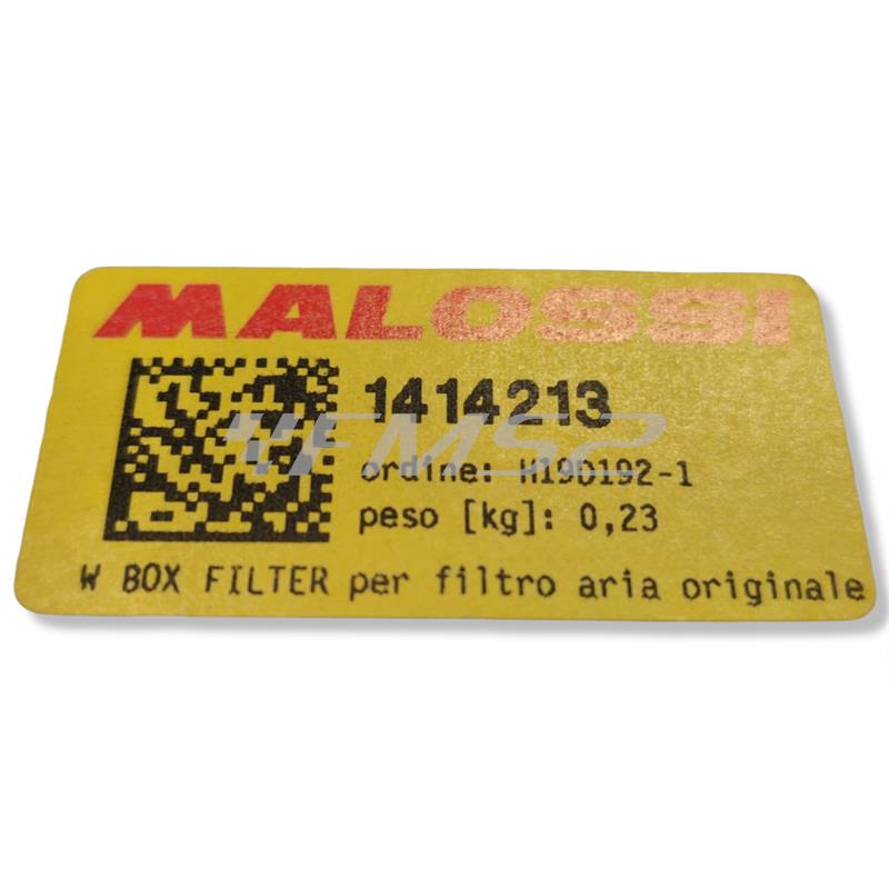 Filtro aria Malossi W box mhr versione lavabile per air box originale Yamaha t-max 500 dal 2008 al 2011 e T-Max 530 dal 2012 al 2016 , ricambio 1414213