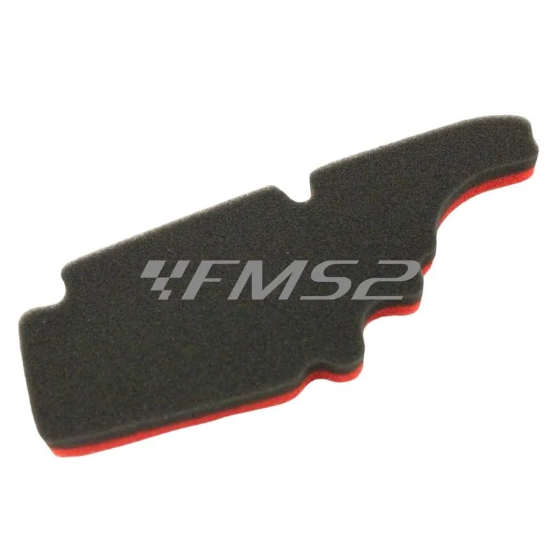 Filtro aria double red sponge Malossi in spugna con doppia densità per scatola filtro  originale montata sui maxi scooter con motore Piaggio, ricambio 1414532
