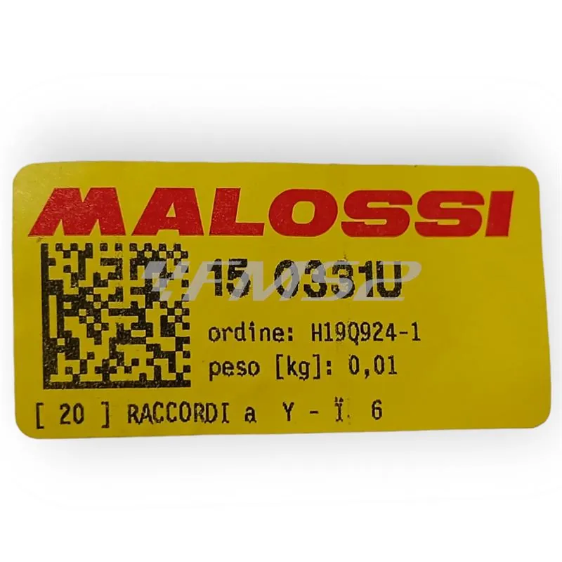 Raccordo Malossi a Y con coduli da 6 mm per applicazioni varie, ricambio 150331