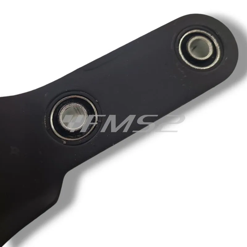 Staffa Malossi verniciata nera completa di silentblock per marmitta modello Wild Lion omologata per scooter con motore Piaggio raffreddati ad aria, ricambio 1816600B