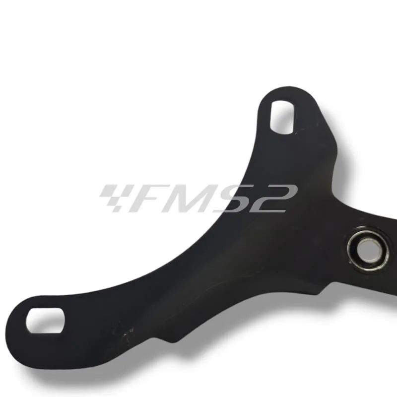 Staffa Malossi verniciata nera completa di silentblock per marmitta modello Wild Lion omologata per scooter con motore Piaggio raffreddati ad aria, ricambio 1816600B