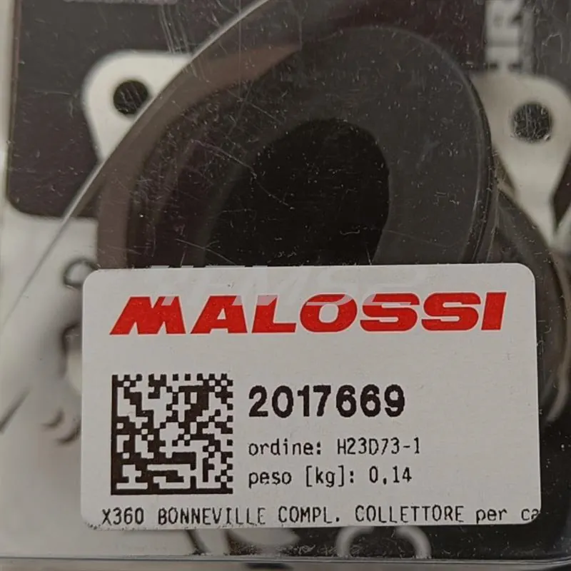 Collettore Malossi X360 Bonneville completo di basetta in alluminio per carburatori diametro 32 e 34 con montaggio su carter Malossi C-One e RC-One Piaggio e Minarelli, ricambio 2017669