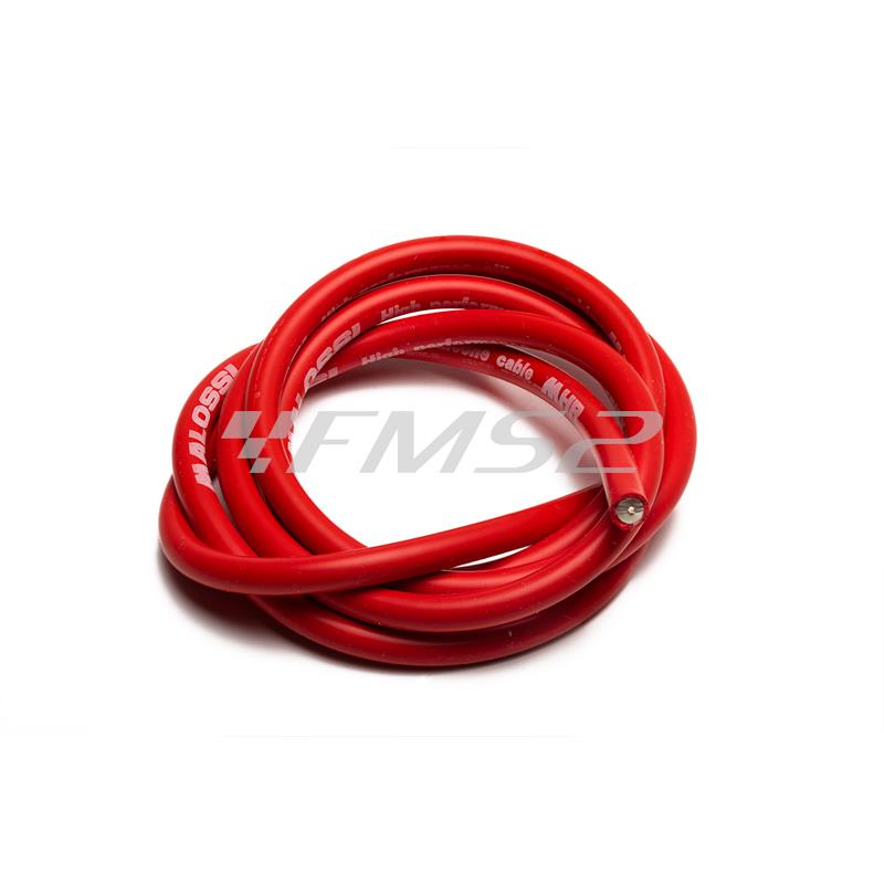 Cavo candela Malossi MHR Racing in silicone rosso e lunghezza di 50 cm per applicazioni varie, ricambio 2219144B