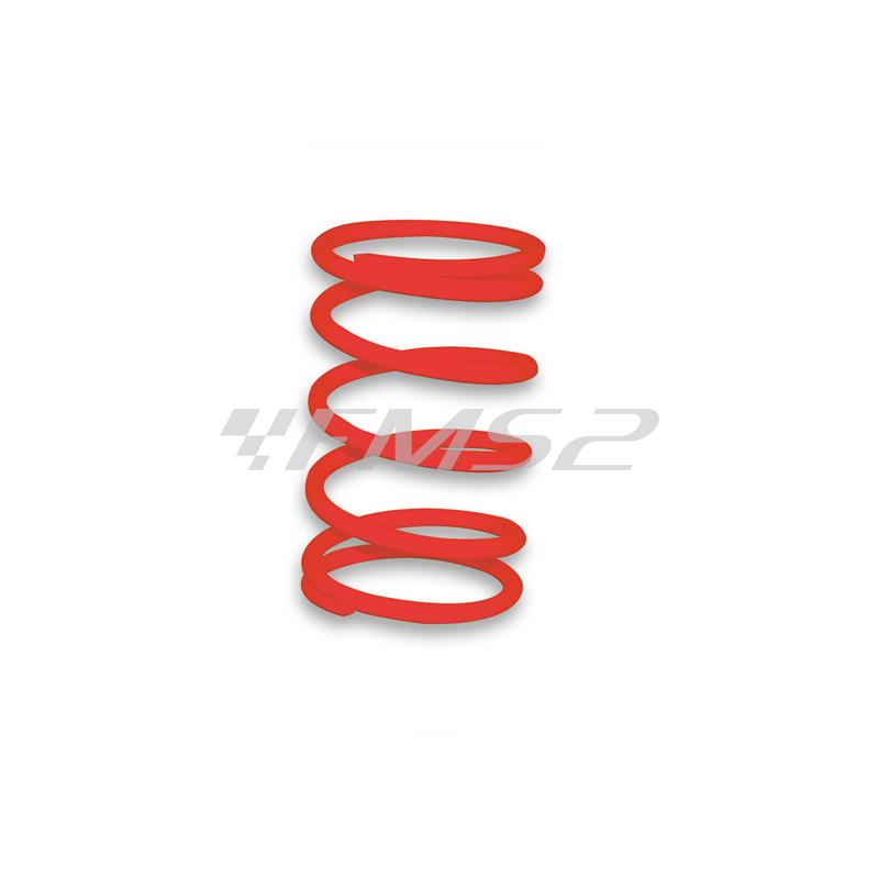 Molla contrasto variatore Malossi di colore rossa con diametro esterno 58,6 mm e lunghezza da 112 mm, filo diametro 4,3 mm e K 7,2 per maxi scooter Honda, ricambio 2916498R0