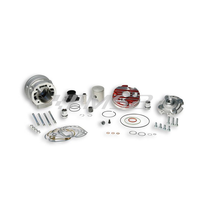 Gruppo termico motore Malossi MHR Team testa rossa scomposta con diametro 47,6 mm monofascia per biella 85 mm spinotto 12 mm scooter Minarelli orizzontale, ricambio 3115390