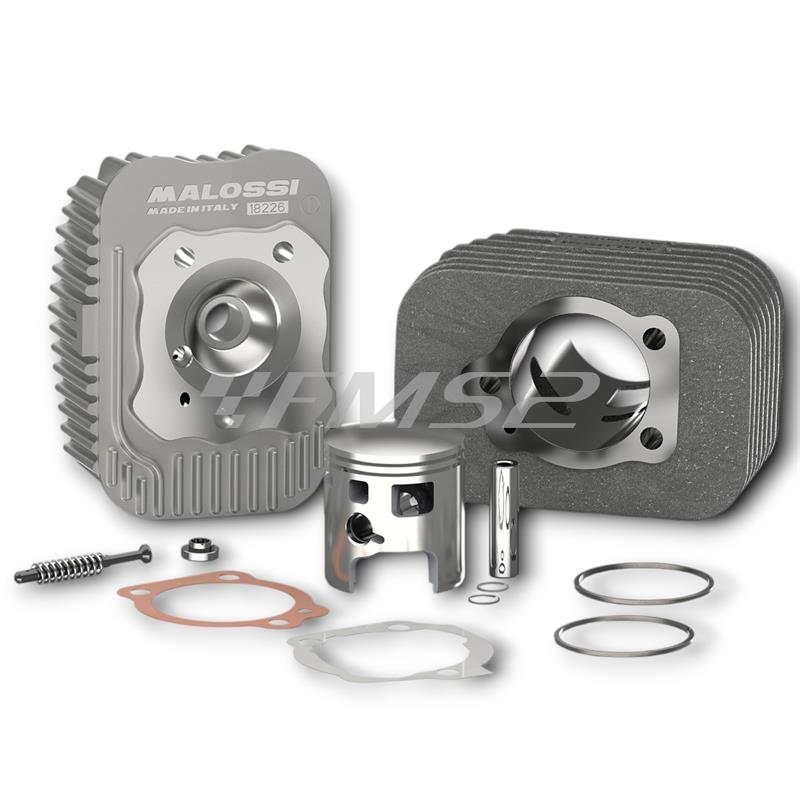 Gruppo termico motore Malossi in ghisa con diametro 46,5 spinotto 10 mm per ciclomotori Piaggio Ciao, Si, Boxer, Bravo, Grillo, ricambio 3118734