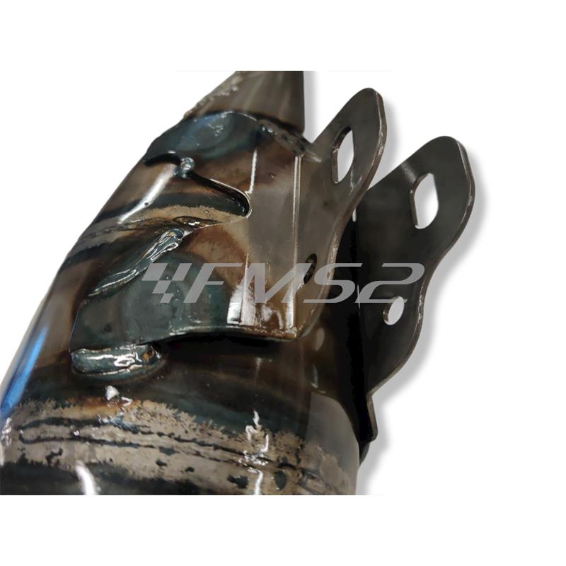 Marmitta racing Malossi MHR Team 3 specifica per gruppi termici Malossi 47,6 mm con collettore flangiato 4 bulloni Minarelli orizzontale liquido, ricambio 3216832