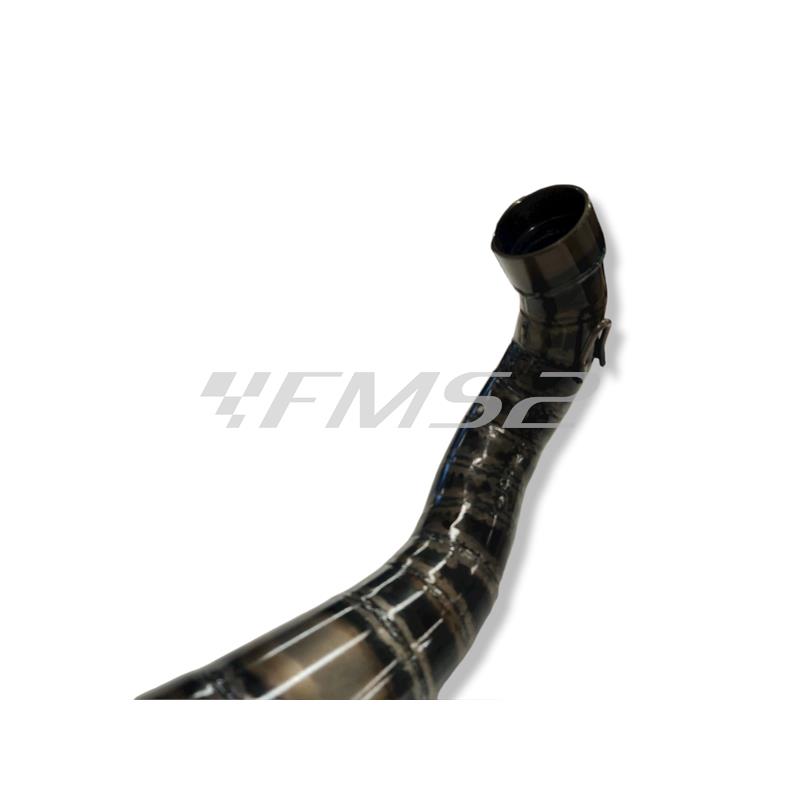 Marmitta racing Malossi MHR Team 3 specifica per gruppi termici Malossi 47,6 mm con collettore flangiato 4 bulloni Minarelli orizzontale liquido, ricambio 3216832