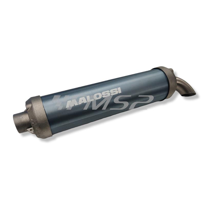 Marmitta racing Malossi MHR Team 3 specifica per gruppi termici Malossi 47,6 mm con collettore flangiato 4 bulloni Minarelli orizzontale liquido, ricambio 3216832