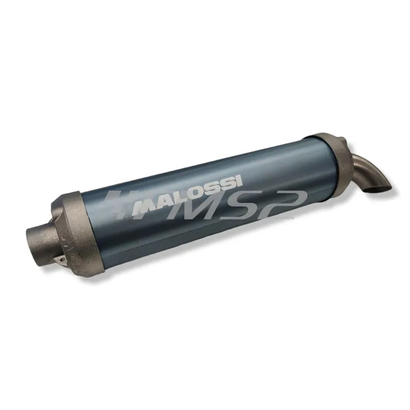 Marmitta racing Malossi MHR Team 3 specifica per gruppi termici Malossi 47,6 mm con collettore flangiato 4 bulloni Minarelli orizzontale liquido, ricambio 3216832