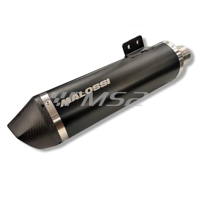 Silenziatore Malossi Maxi Wild Lion black con fondello in carbonio e per utilizzo collettori originali maxi scooter Kymco AK 550 euro 5 prodotti dal 2021 in poi (SBA1), ricambio 3217934