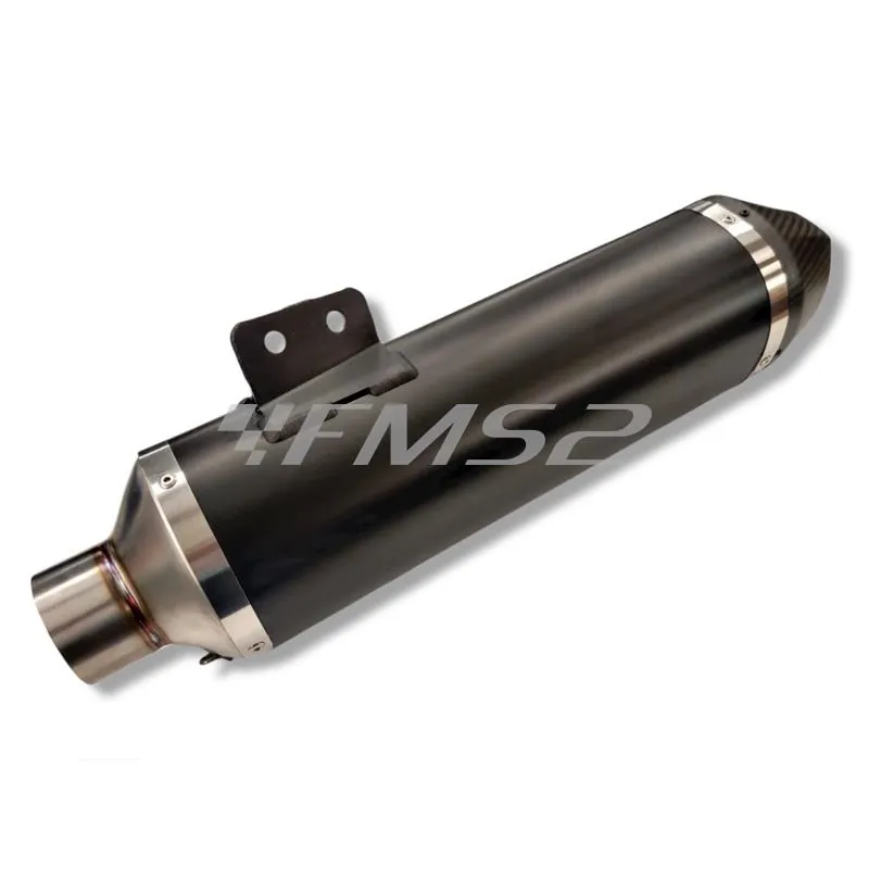 Silenziatore Malossi Maxi Wild Lion black con fondello in carbonio e per utilizzo collettori originali maxi scooter Kymco AK 550 euro 5 prodotti dal 2021 in poi (SBA1), ricambio 3217934