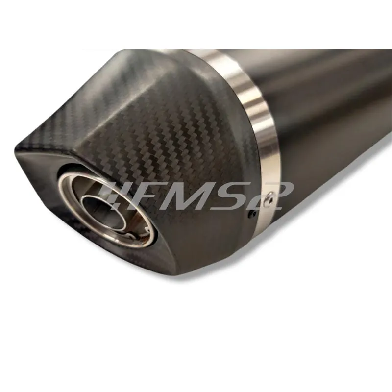 Silenziatore Malossi Maxi Wild Lion black con fondello in carbonio e per utilizzo collettori originali maxi scooter Kymco AK 550 euro 5 prodotti dal 2021 in poi (SBA1), ricambio 3217934