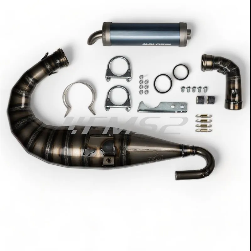 Marmitta Malossi MHR Racing specifica per Piaggio Vespa PX200E tutte le versioni completa di collettore, silenziatore e bulloneria per il montaggio, ricambio 3219182