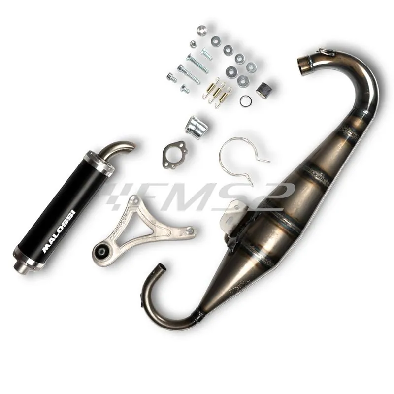3219490 Marmitta Malossi scooter racing MHR nuova versione con silenziatore anodizzato nero per scooter con motore Piaggio raffreddati ad aria e liquido
