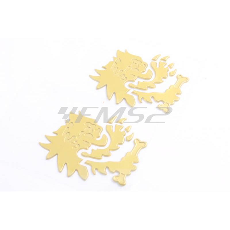 Adesivo testa leone Malossi - 3d -gold, ricambio 3313736G0