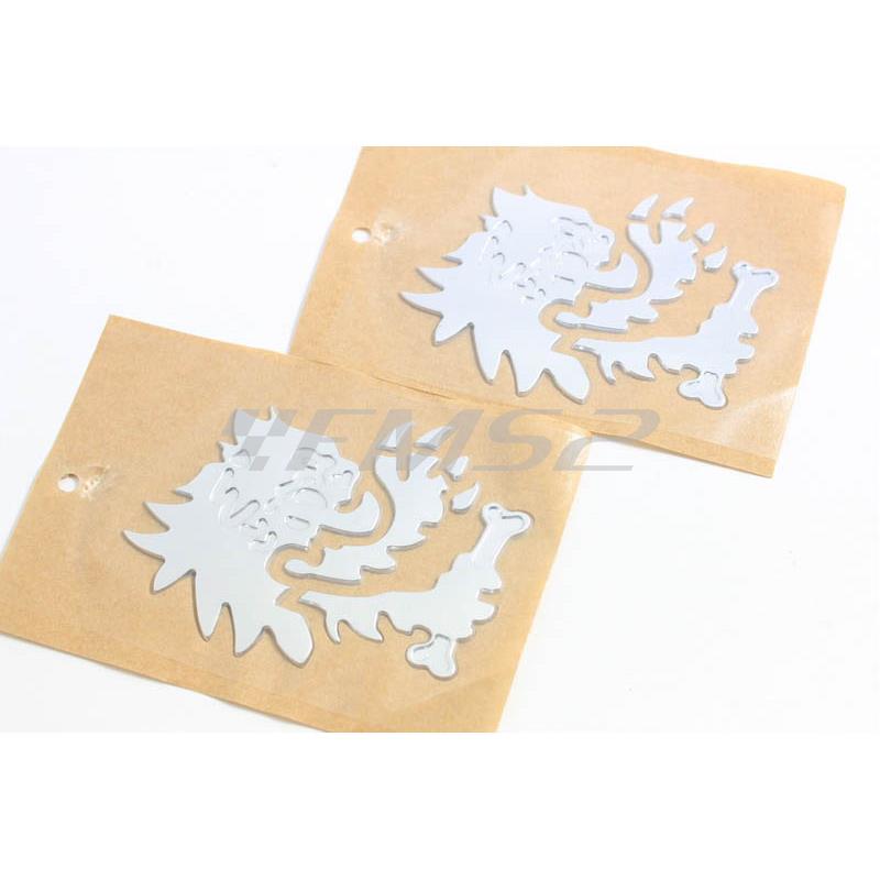 Adesivo testa leone Malossi - 3d colore argento, ricambio 3313736S0