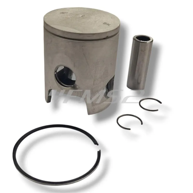 Pistone Malossi MHR selezione A con diametro 40,3 mm e spinotto 12 mm mono fascia rettangolare cromata per gruppi termici Malossi in alluminio Minarelli AM6, ricambio 3412203A0