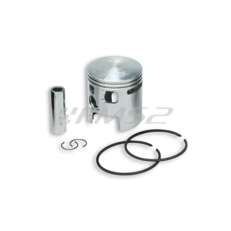 Pistone Malossi diametro 46,5 mm con spinotto da 12 mm e doppia fascia elastica per gruppi termici in ghisa ciclomotori Piaggio Ciao, Si, Boxer, Bravo, Grillo, SuperBravo, ricambio 346427