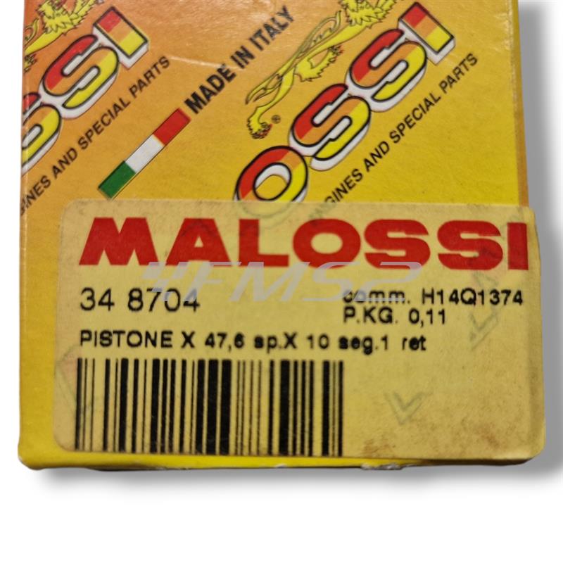Pistone 47.6 spinotto 10 mm segmento 1 semitrapezioidale Malossi, ricambio 348704